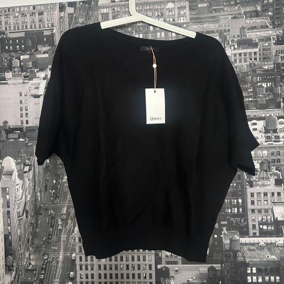 New Quince Lightweight Cotton Cashmere Link-Stitch Dolman Sweater - Size Small - Picture 1 of 5